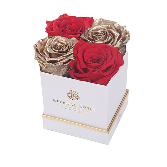 Luxury Romance - White Lennox Small Gift Box of Forever Roses
