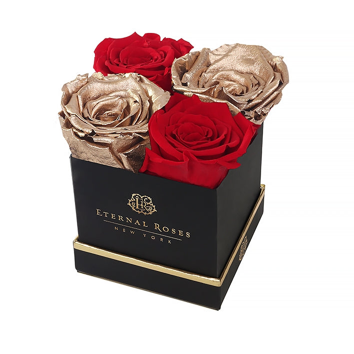 Luxury Romance - Black Lennox Small Gift Box of Forever Roses