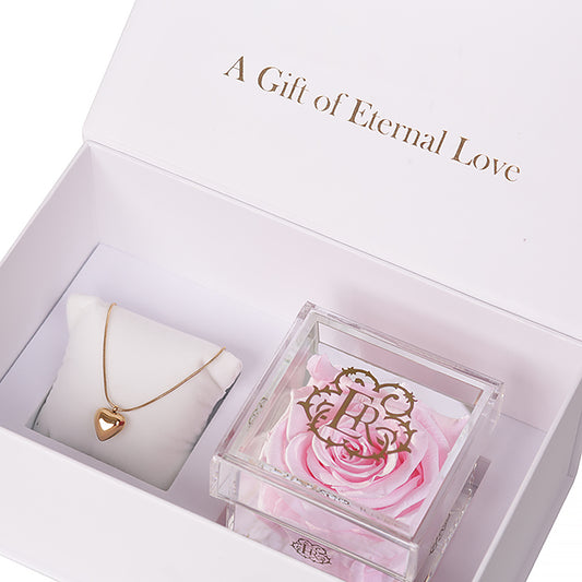 Eternal Rose Box - Heart Gift Set in Pink Martini