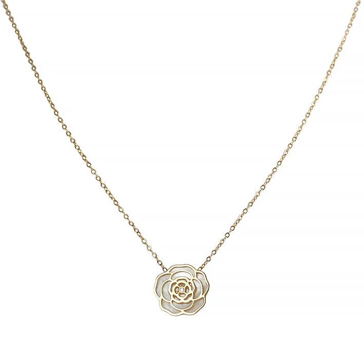 Chanel hot sale rose necklace